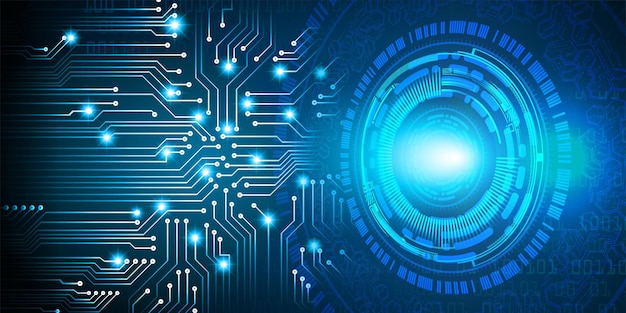 Øje, cyberkredsløb, fremtidsteknologi, konceptbaggrund