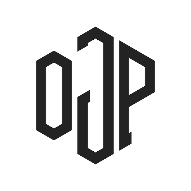 OJP Logo Design Initial Letter OJP Monogram Logo using Hexagon shape