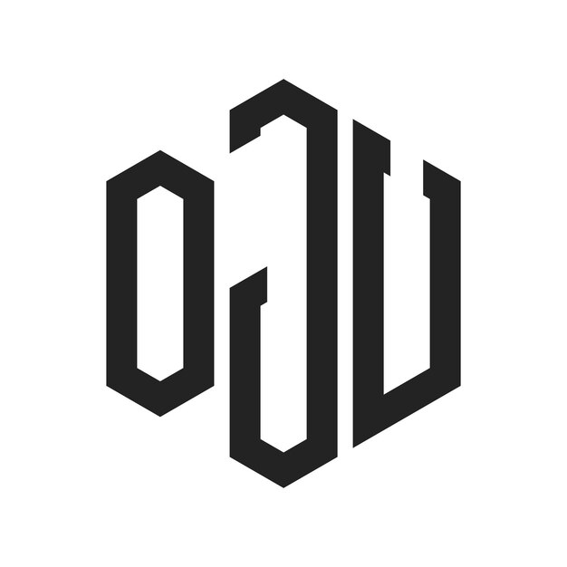 OJU Logo Design Initial Letter OJU Monogram Logo using Hexagon shape