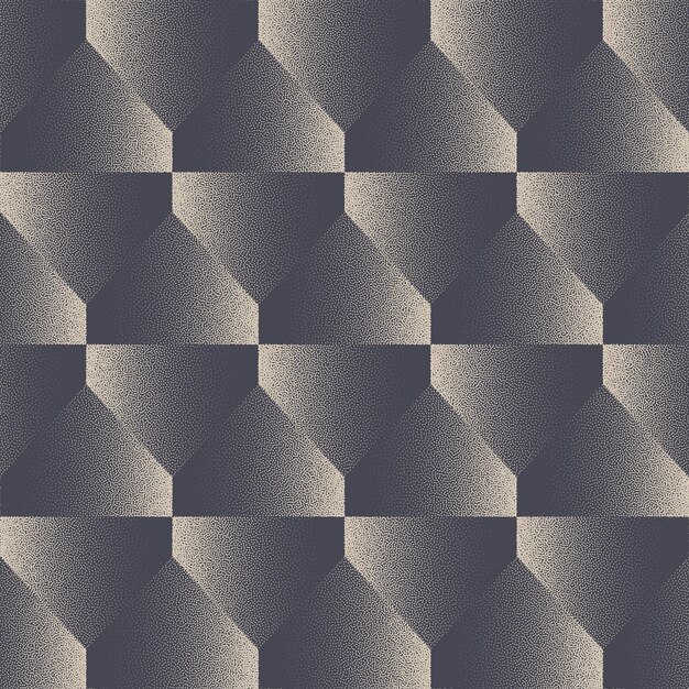 Old Fashioned Geometric Seamless Pattern Vector Dotwork Abstract Background