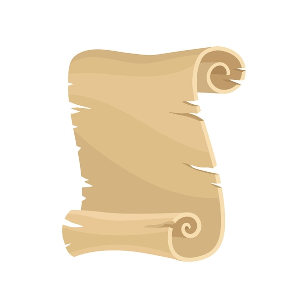 Old paper scroll parchment manuscript vector Illustration isolated on a white background