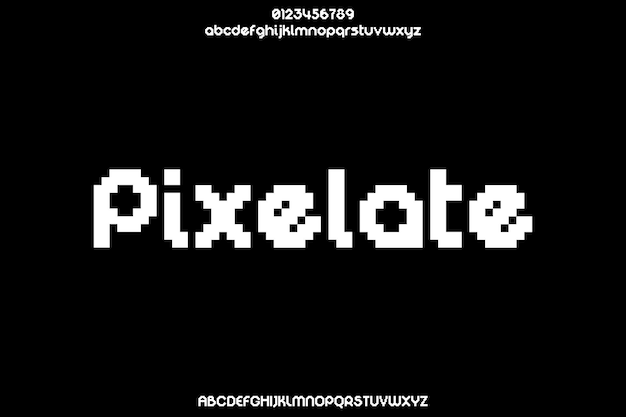 Old Screen Pixelate Creative Vector Pixels Display Alphabet Font Design