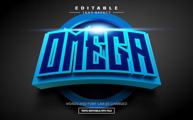 Omega esport 3D düzenlenebilir metin efekti şablonu