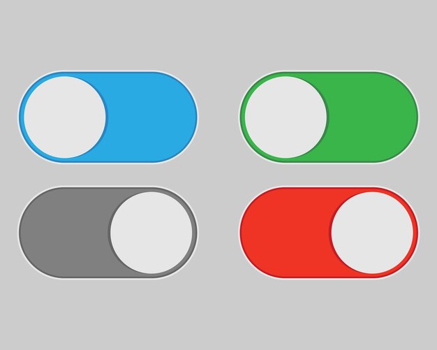 On and Off switch toggle isolated onbackground Vector illustration