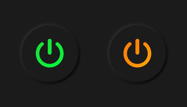 On off button black neumorphism design