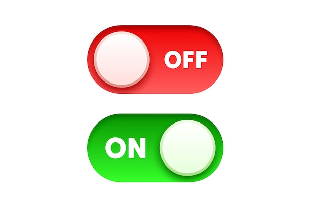 on off switch button ui isolated white background vector