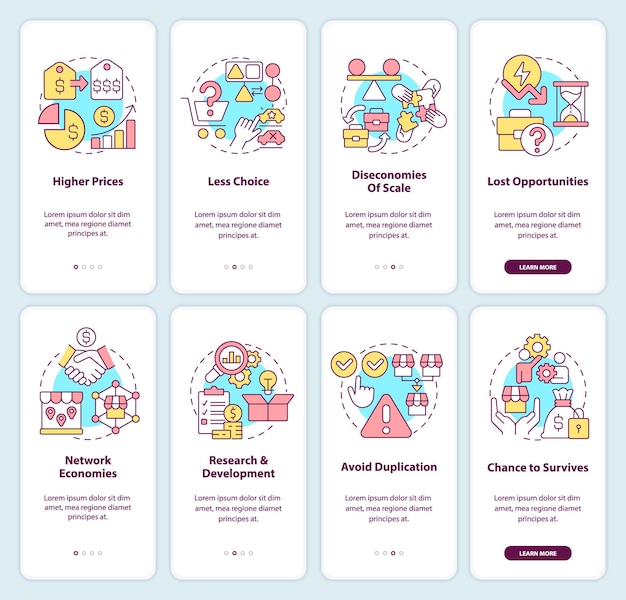 Onboarding mobilappskærmsæt til fusion og opkøb af virksomheder