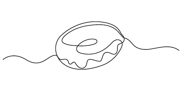 one continuous line bitten donutone line donut drawingone line bakery conceptsingle line vector
