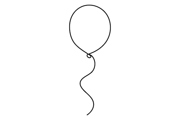 one line balloon drawing