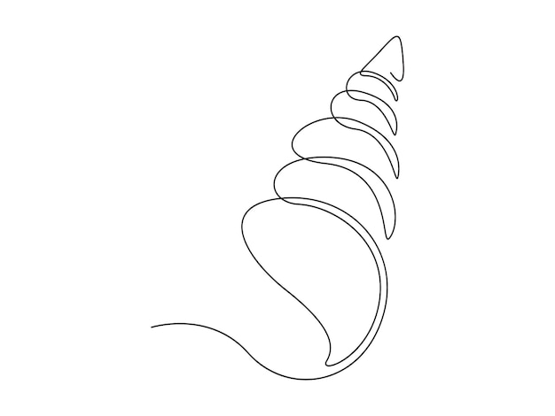 one line drawing of open oyster shell seashell symbol and banner of beauty spa vector illustration