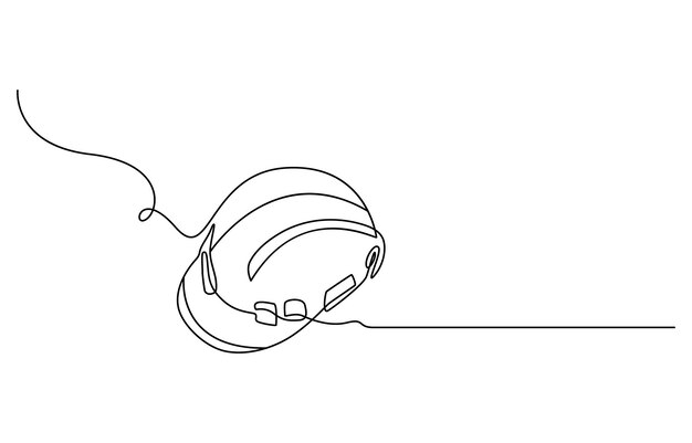 one line isolated vector object hard hat one line drawing of isolated hard hat
