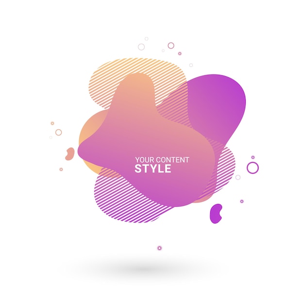 One liquid abstract element design with gradient colored style and One options vector illustration