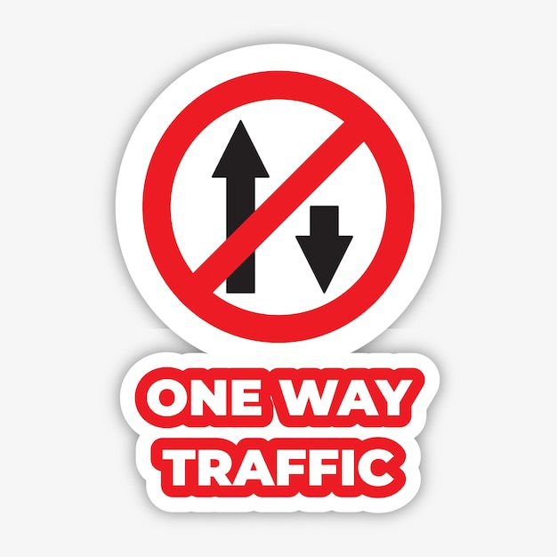 one way traffic traffic sign editable modern vector icon and text effect design