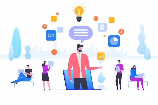 Online assistant, virtual help service. 