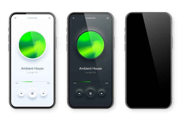 Online audio player user interface smartphone app ui design music media streaming and listening