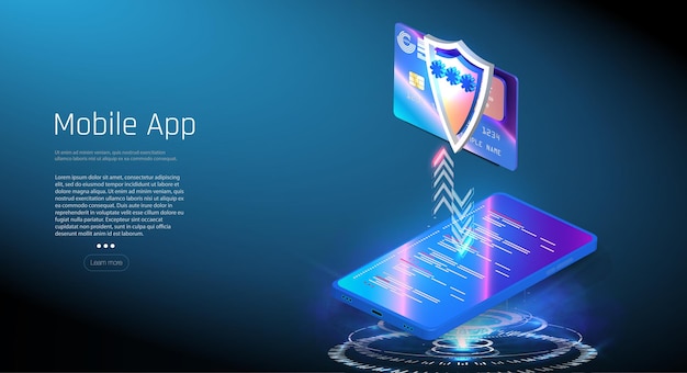Online banking login protection The concept of a smart wallet with an application for payment Fla