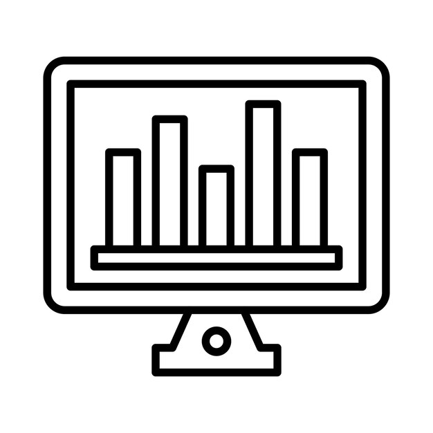 Online Bar Chart Line Illustration