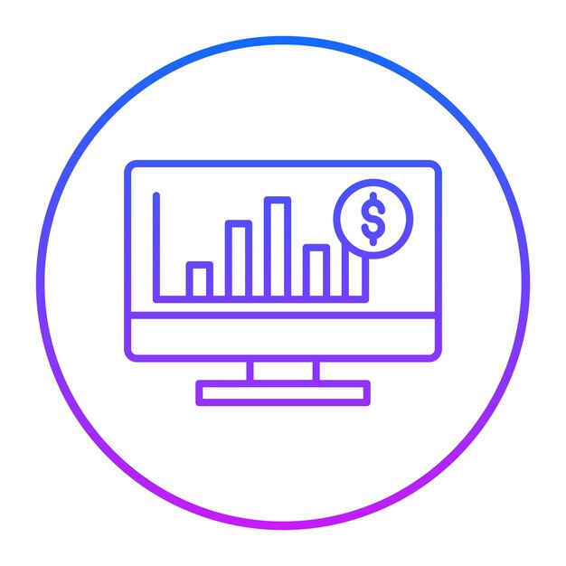Online Bar Chart Vector Illustration