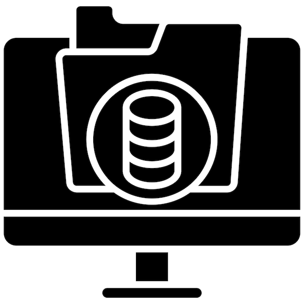 Online Database Glyph Solid Black Illustration