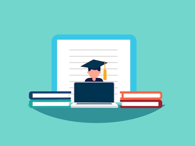 online education concept flat illustration