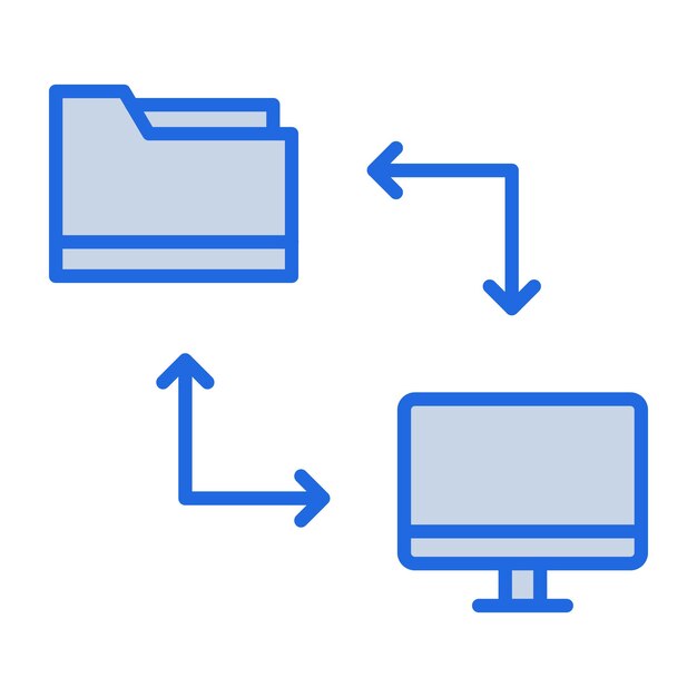 Online File Transfer Blue Tone Illustration