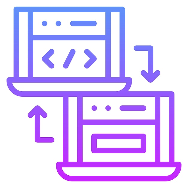 online file transfer vector icon illustration of coding and development iconset