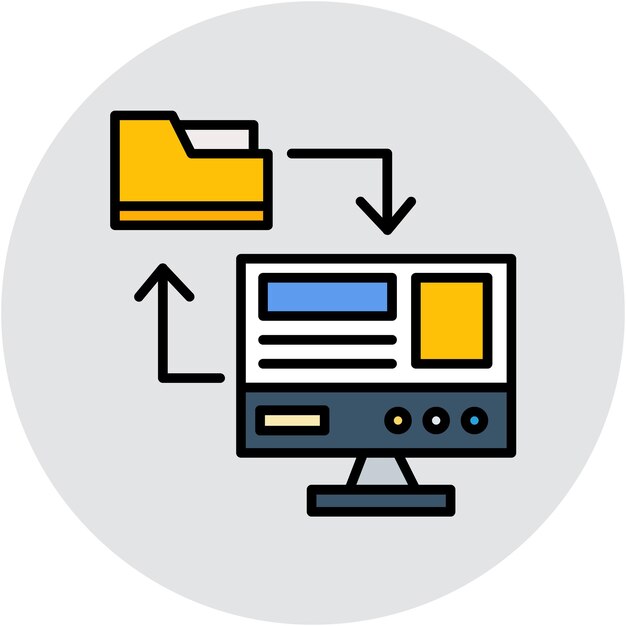 Online File Transfer Vector Illustration Style