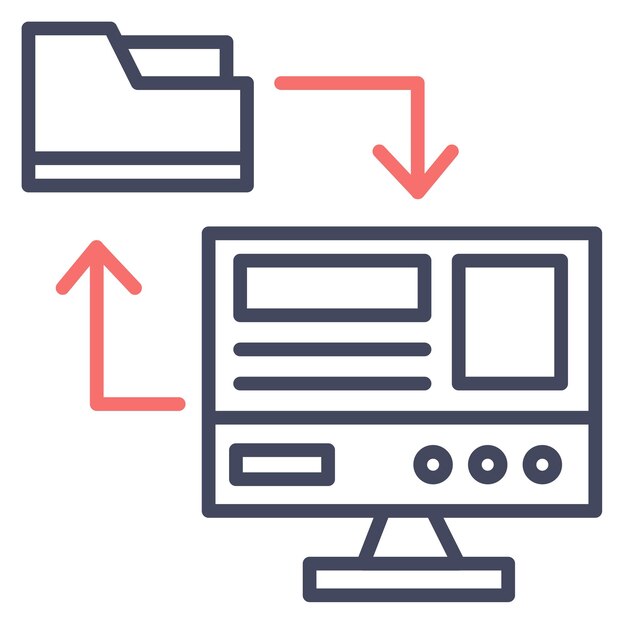 Online File Transfer Vector Illustration Style