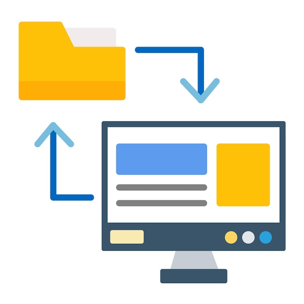 Online File Transfer Vector Illustration Style