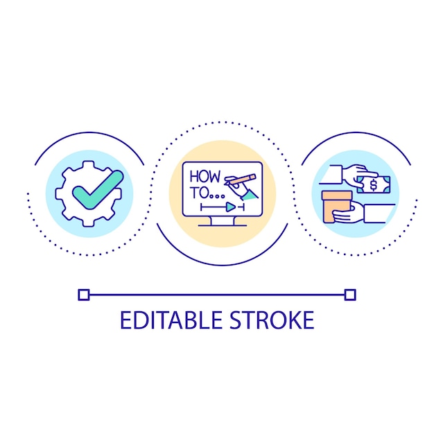 Online instruction loop concept icon