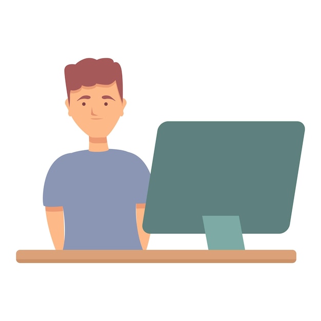 Online learn icon cartoon vector Child school Class study