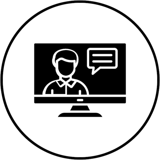 Online Lecture vector icon Can be used for Learning iconset