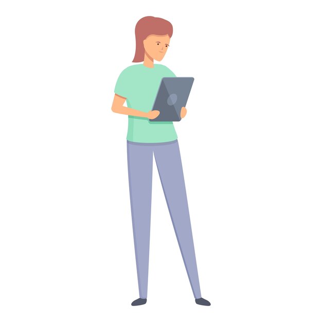 Online lesson reading icon cartoon vector Digital read Student education