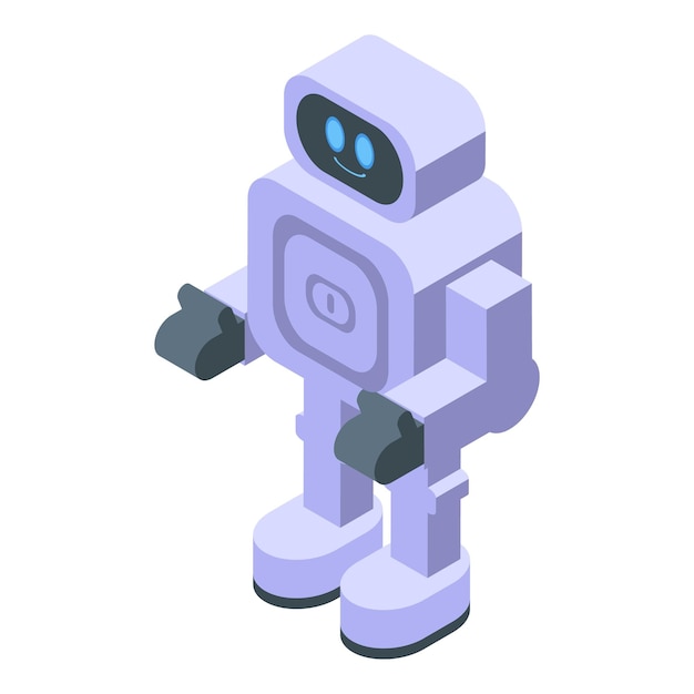 Online marketing robot icon Isometric of online marketing robot vector icon for web design isolated on white background