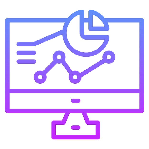 Online Pie Chart vector icon illustration of ECommerce iconset