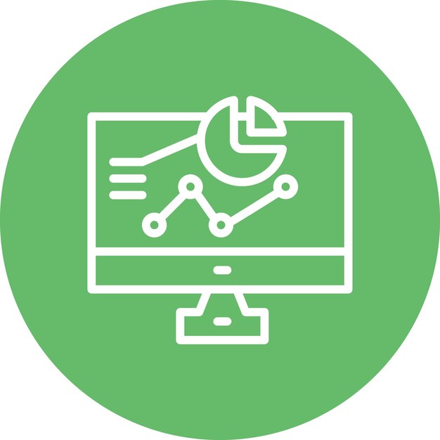 Online Pie Chart vector icon illustration of ECommerce iconset