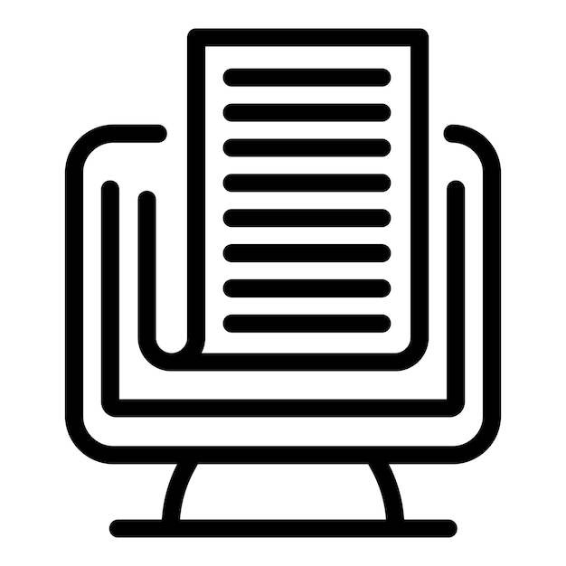 Online post icon Outline online post vector icon for web design isolated on white background