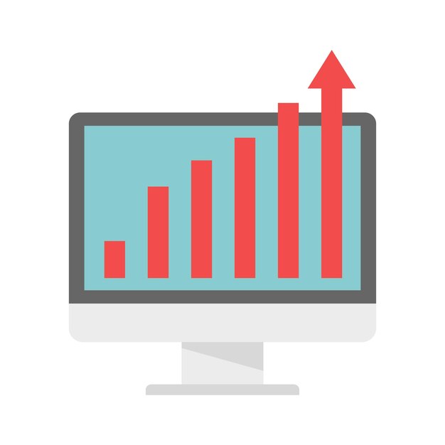 Online report graph icon Flat illustration of online report graph vector icon isolated on white background