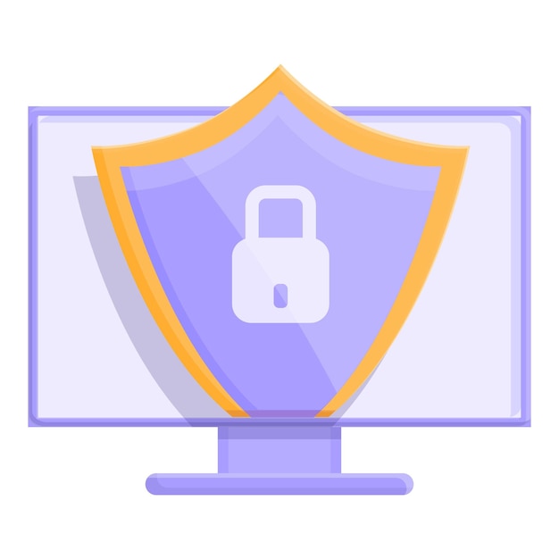 Online secure data icon cartoon vector Privacy policy Private website