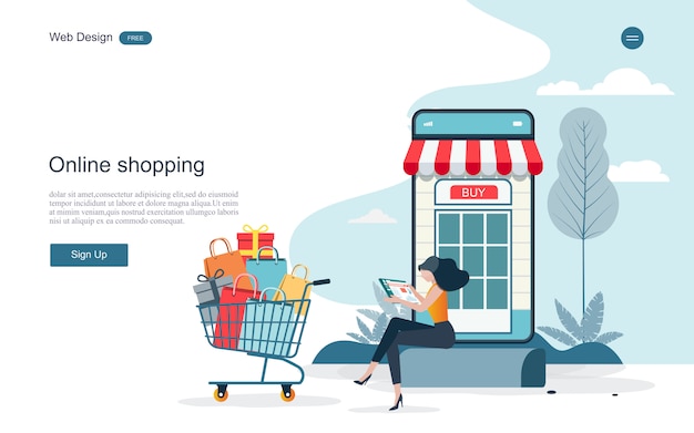 Online shopping and services landing page