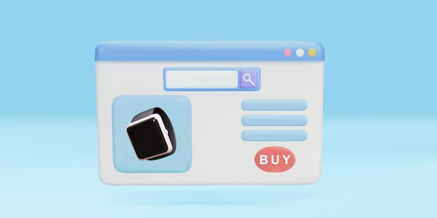 online shopping on web page concept with smart wath website design