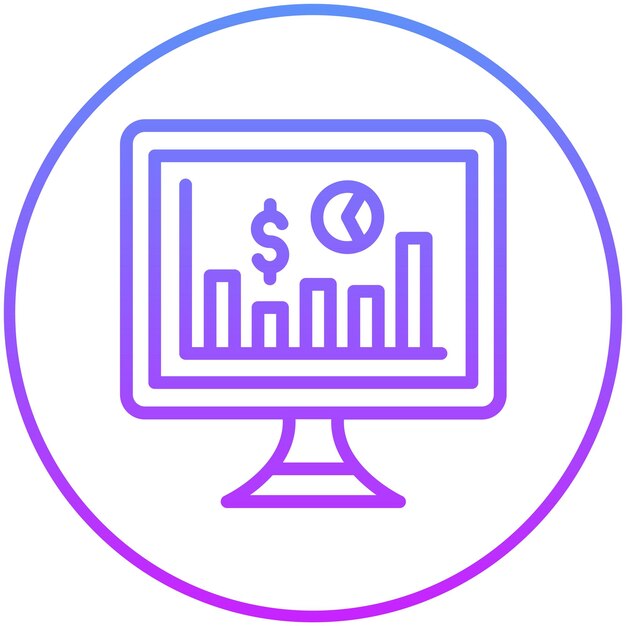 Online Statistics vector icon illustration of Business Economy iconset