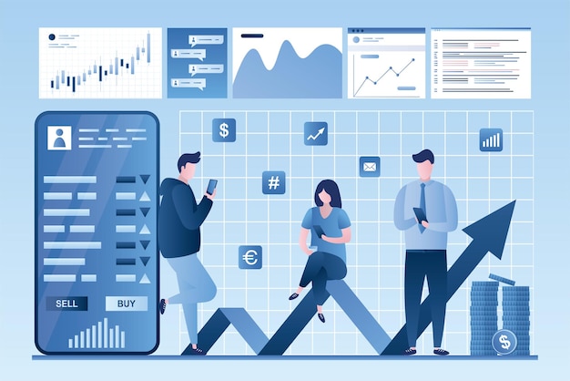 Online stock market investment Analysis of financial data currency trading Forex cellphone app