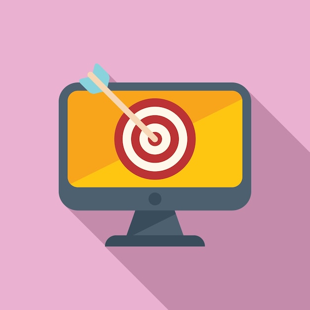 Online target icon flat vector Ad group Customer company
