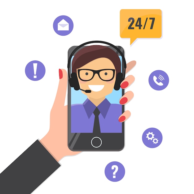 Online tech support service concept.