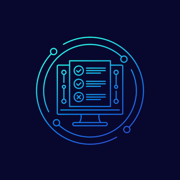 online test icon linear design