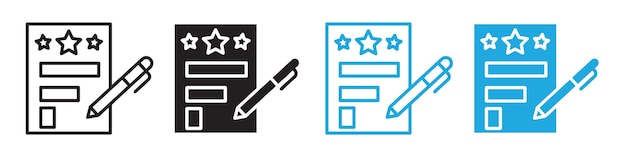 Online User Experience Feedback Form and Survey Icons in Vector for Digital Applications