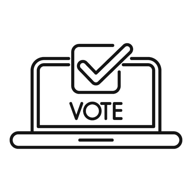 online voting concept with laptop showing check mark in checkbox