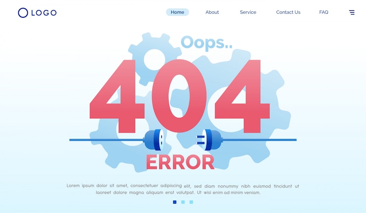 Vektör oops 404 hata düz şablon