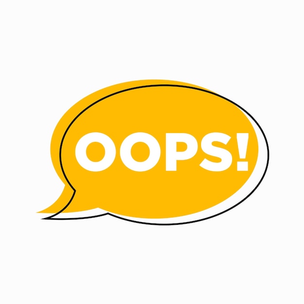 Oops with speech bubble symbols